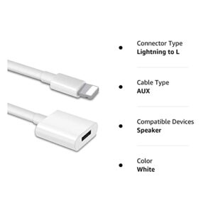 DESOFICON iPhone Charger Extension Cable Compatible with iPhone/iPad, Extender Dock Cable for Male to Female Cable Extension Adapter Pass Video, Data, Audio(6.6FT/2M White)