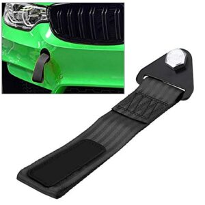 tow strap universal tow recovery strap high strength racing car tow strap tow rope for front rear bumper towing hook (balck)