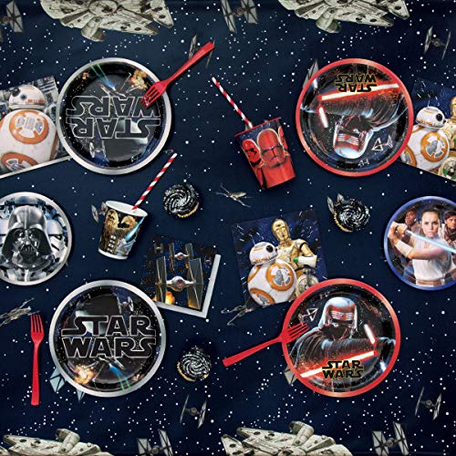 Star Wars Party Birthday Supplies Bundle Plates & Napkins Pack for 16 Guests (Plus Party Planning Checklist by Mikes Super Store)