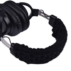 headphone headband cover comfortable replacement headphone protector headband cushions pad knitted protector sleeve, black