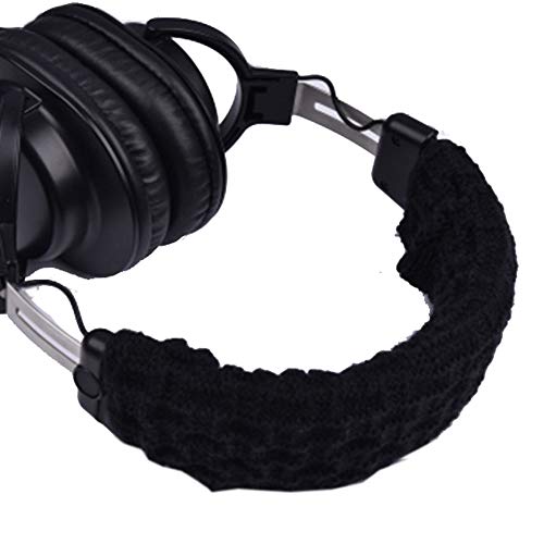 Headphone Headband Cover Comfortable Replacement Headphone Protector Headband Cushions Pad Knitted Protector Sleeve, Black