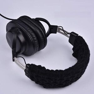 Headphone Headband Cover Comfortable Replacement Headphone Protector Headband Cushions Pad Knitted Protector Sleeve, Black