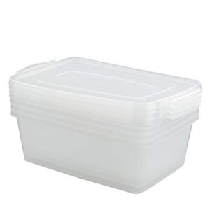 Gloreen Clear Storage Bin, 14 Quart Latch Bins/Containers/Boxes with Lid, Pack of 4