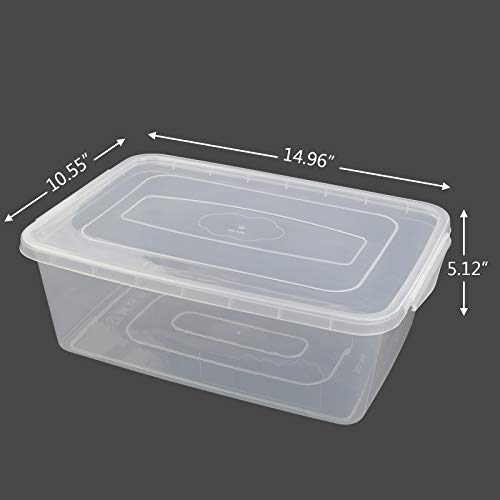 Gloreen Clear Storage Bin, 14 Quart Latch Bins/Containers/Boxes with Lid, Pack of 4