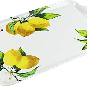 Calypso Basics Fresh Lemons by Reston Lloyd 2pc Melamine Tray Set, Lemons with Honey Bees