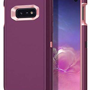 I-HONVA for Galaxy S10E Case Shockproof Dust/Drop Proof 3-Layer Full Body Protection [Without Screen Protector] Rugged Heavy Duty Durable Cover Case for Samsung Galaxy S10E, Purple/Pink