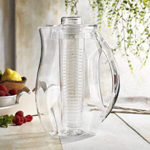 Water Infuser Pitcher – Fruit Infuser Water Pitcher By Home Essentials & Beyond – Shatterproof Acrylic Pitcher – Elegant Durable Design – Ideal for Iced Tea, Fruit Infused Water and Juice (93 oz)