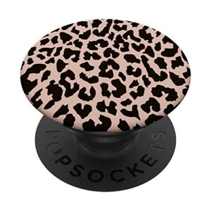 blush pink leopard cheetah print animal women girls cute popsockets popgrip: swappable grip for phones & tablets