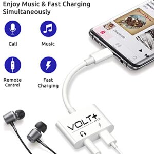 VOLT PLUS TECH USB C to 3.5mm Headphone Jack Audio Aux & C-Type Fast Charging Adapter Compatible with Your Lenovo Tab P11 Proand Many More Devices with C-Port