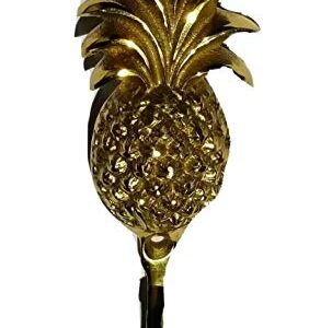 4-1/4" Pineapple Fruit Strong Hook Hanger Shiny Solid Brass Coat Hat Hanger #Q11