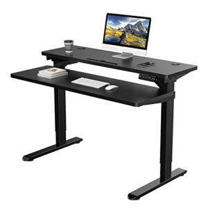 aimezo dual motor split top desk height adjustable standing desk electric stand up desk with table top (black top+black frame)