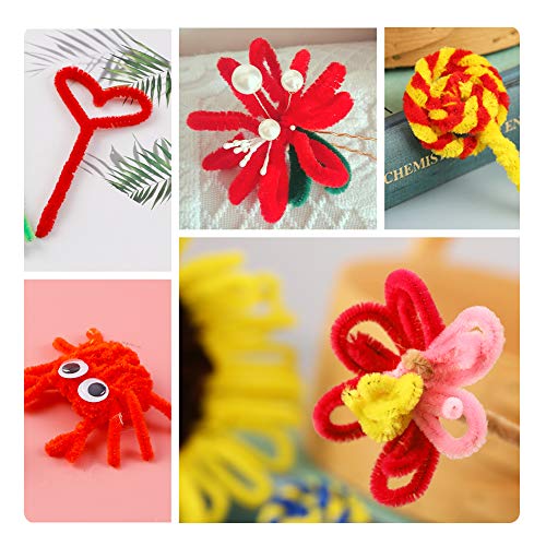 100 Pieces Pipe Cleaners Chenille Stem, Solid Color Pipe Cleaners Set for Pipe Cleaners DIY Arts Crafts Decorations, Chenille Stems Pipe Cleaners (Red)