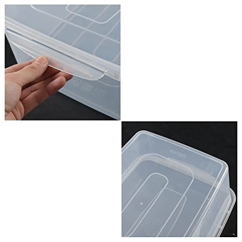 Hespama 14 Quart Plastic Storage Bin, Clear Latching Boxes with Grey Lid, 2 Packs, F