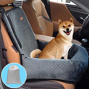 dog car seat pet booster seat pet travel safety car seat,the dog seat made is safe and comfortable, and can be disassembled for easy cleaning (gray)