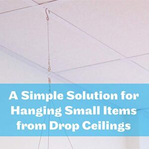 SHARP TANK White Grid Clips and S-Hooks - 24 Pc Kit - 12 Clips, 12 Hooks - Classroom Ceiling Hooks for Hanging Decorations Drop Ceiling T-Bar