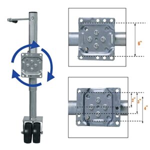 ROAD DAWG Boat Trailer Jack with Dual Wheel, 3/4 Ton (1,500 lb) Capacity, Heavy Duty Swing-Back Bolt-On Trailer Jack,ATR39002MB