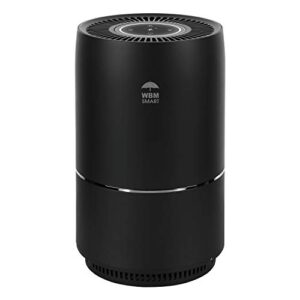 wbm smart hepa filter air purifier for allergies and pets, dust, mold, and pollen, smoke and odor eliminator, cleaner for bedroom, black