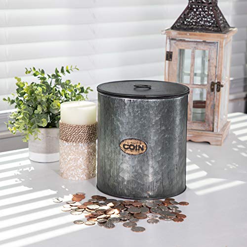 Rustix Piggy Bank - Rustic Large Piggy Bank for Adults - Farmhouse Style Coin Bank and Money jar - Makes a Cute Tip Jar, Change jar, Donation jar, or Swear jar