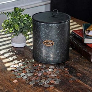 Rustix Piggy Bank - Rustic Large Piggy Bank for Adults - Farmhouse Style Coin Bank and Money jar - Makes a Cute Tip Jar, Change jar, Donation jar, or Swear jar