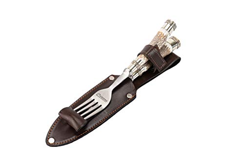 Knife & Fork Set with deer handle traditional made in Argentina Gaucho knife Steak Sets