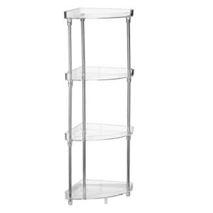decdeal 4-tier corner storage shelf organizer for cosmetics, bathroom countertop, vanity tray, kitchen standing shelf