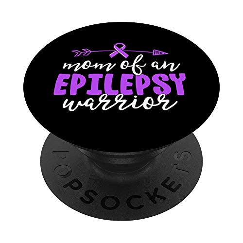 Epilepsy Mom Shirt Purple Ribbon Awareness Shirt Mother PopSockets Grip and Stand for Phones and Tablets