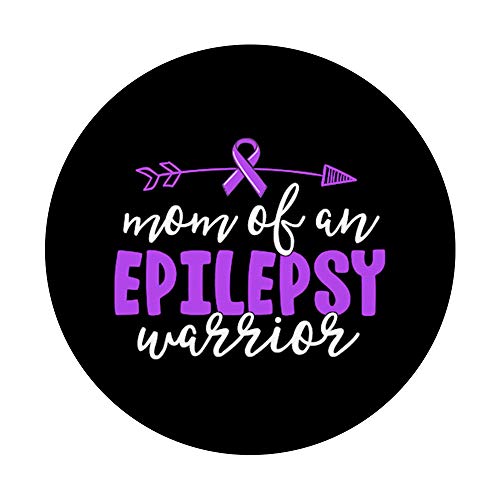 Epilepsy Mom Shirt Purple Ribbon Awareness Shirt Mother PopSockets Grip and Stand for Phones and Tablets