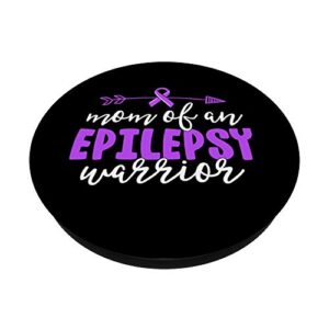 Epilepsy Mom Shirt Purple Ribbon Awareness Shirt Mother PopSockets Grip and Stand for Phones and Tablets