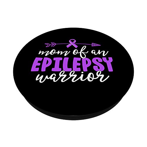 Epilepsy Mom Shirt Purple Ribbon Awareness Shirt Mother PopSockets Grip and Stand for Phones and Tablets