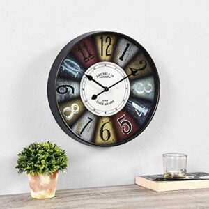 firstime & co. colorworks wall clock, american designed, multi-color, 2 x 12 x 12, (27741), multicolor