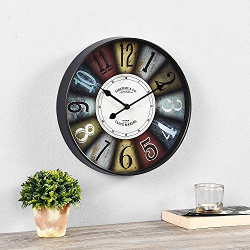 FirsTime & Co. Colorworks Wall Clock, American Designed, Multi-Color, 2 x 12 x 12, (27741), Multicolor