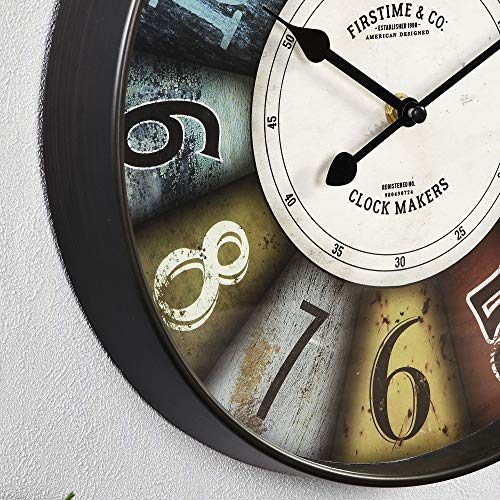 FirsTime & Co. Colorworks Wall Clock, American Designed, Multi-Color, 2 x 12 x 12, (27741), Multicolor