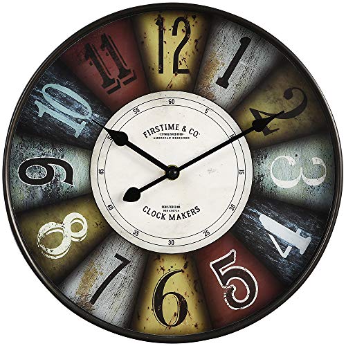 FirsTime & Co. Colorworks Wall Clock, American Designed, Multi-Color, 2 x 12 x 12, (27741), Multicolor