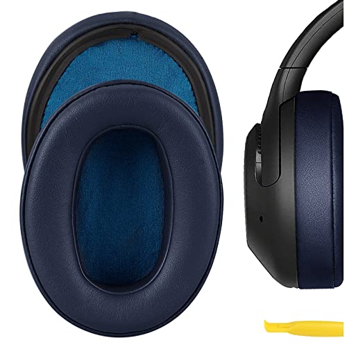 Geekria QuickFit Protein Leather Replacement Ear Pads for Sony WH-XB900N Headphones Ear Cushions, Headset Earpads, Ear Cups Repair Parts (Blue)