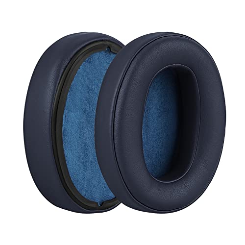 Geekria QuickFit Protein Leather Replacement Ear Pads for Sony WH-XB900N Headphones Ear Cushions, Headset Earpads, Ear Cups Repair Parts (Blue)