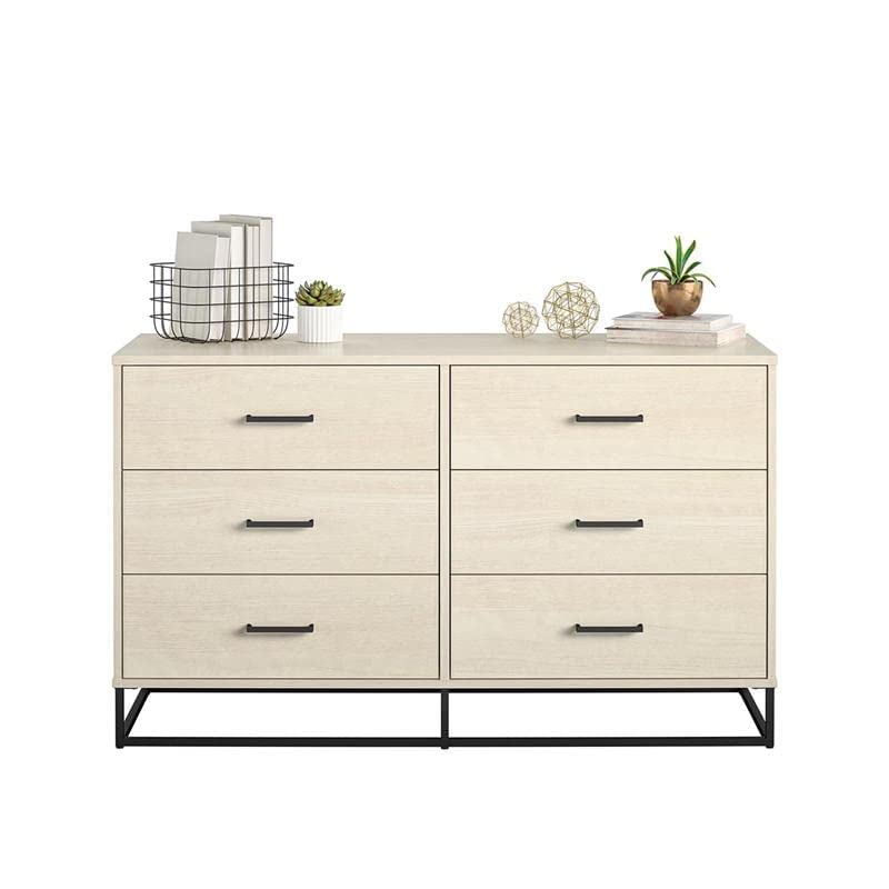 Novogratz Kelly 6 Drawer, Ivory Oak Dresser