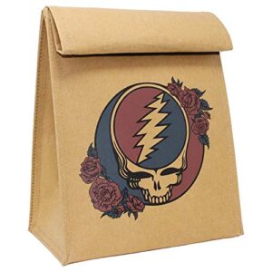 ripple junction grateful dead steal your face logo roll top lunch bag reusable and washable