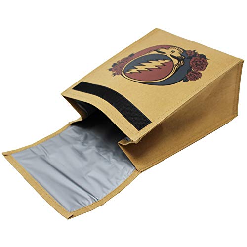 Ripple Junction Grateful Dead Steal Your Face Logo Roll Top Lunch Bag Reusable and Washable