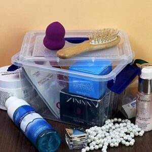 EudokkyNA 6-Pack 3 Liter Storage Box, Small Plastic Bin with Handle