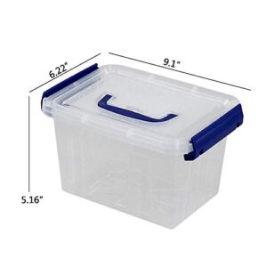 EudokkyNA 6-Pack 3 Liter Storage Box, Small Plastic Bin with Handle