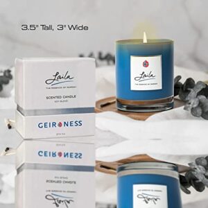 Laila Perfume Candle - Soy Wax Scented Candles For Home, Bathroom and Spa Room - Cotton Wick- Long Lasting Burn and Scent - Aromatherapy Candle with Relaxing Clean Fragrance