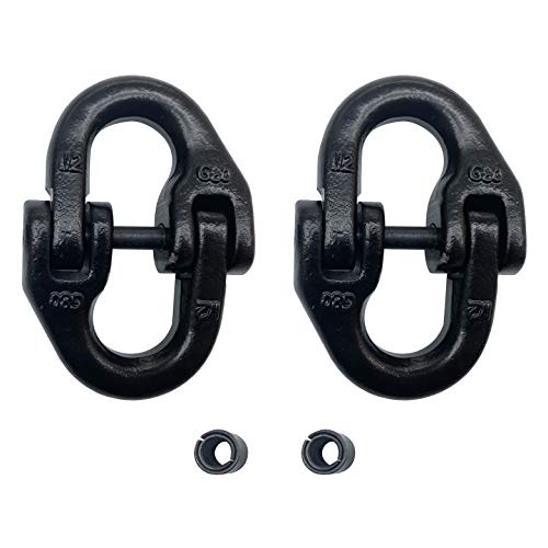 ENIXWILL 2pc 1/2 inch Tow Hitch Safety Chain Hammerlock Connector Link Grade 80 Coupling Link