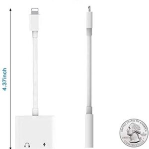 [Apple MFi Certified] 2 Pack Headphone Adapter for iPhone Charger,3.5 mm Headphone Jack Aux Dongle Charger & Audio Cable for iPhone 11/11 Pro/X/XS/XR/8/7 Support All iOS System