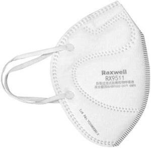 raxwell kn95 rx9501 disposable face mask 99% filter efficiency (50 pack)