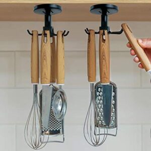 under cabinet utensil holder hanger hook for kitchen and bathroom 2 pack