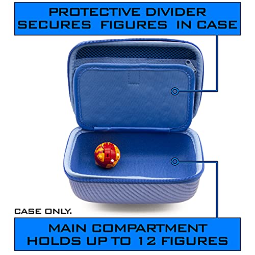 CASEMATIX Travel Case Compatible with Bakugan Figures, BakuCores and Trading Cards - Hard Shell Case with Padded Divider and Wrist Strap Compatible with Collectible Battle Figures - Case Only
