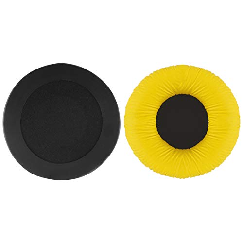 Geekria QuickFit Leatherette Replacement Ear Pads for Sennheiser HD25, HD25-II, HD25SP, HD25SP-II, Limited 75th Anniversary Edition Headphones Earpads, Ear Cushion Repair Parts (Yellow)