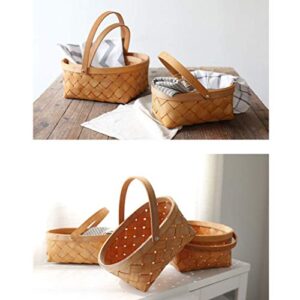 BESPORTBLE 1pc Rattan Wooden Woven Basket Handmade Storage Basket Seagrss Basket Storage Container with Handle for Camping