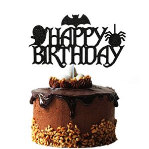 black glittery halloween birthday cake topper, bat cake topper, boo cake topper, ghost cake topper, halloween cake toppers, boo day cake topper, halloween birthday decorations