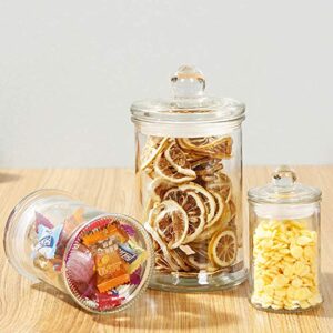 Maredash Glass Apothecary Jars 24 oz,Bathroom Storage Organizer with lids - Glass canisters Jar Cotton Ball Holder Set of 6